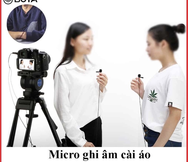 Mic cài áo microphone ghi âm, thu âm cho điện thoại, máy tính bảng, iphone, ipad tiện lợi cho quay video và livestream