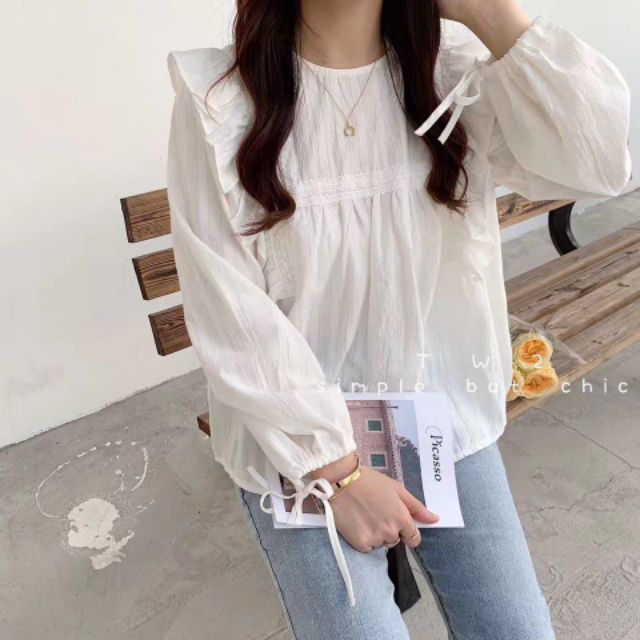 Áo baby doll vai bèo cánh tiên