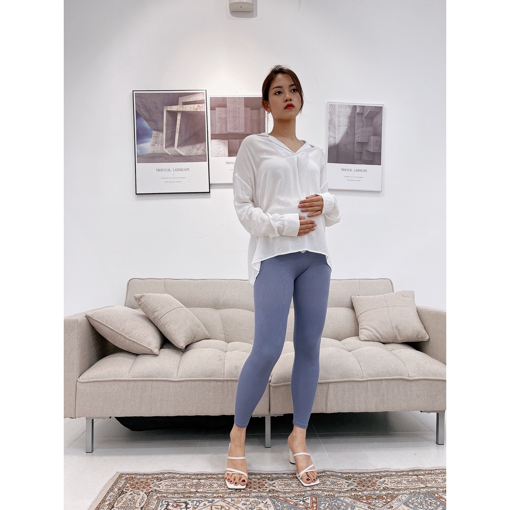 Quần leggging bầu mùa hè cạp chéo LTD- vải dệt kim đôi tăng đàn hồi-Snugg SNU2039