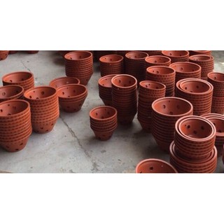 Chậu gốm trồng phong lan- phi 17+ móc treo