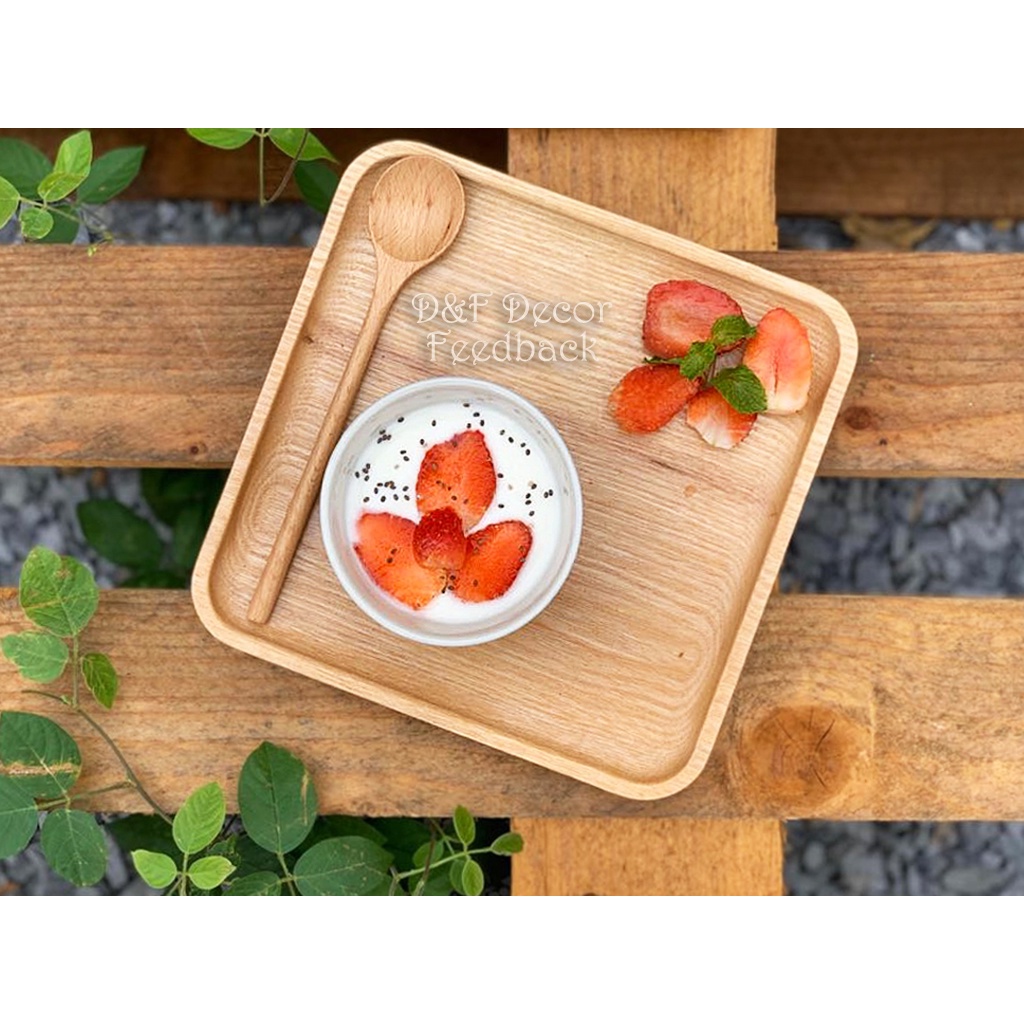 Muỗng Tròn Gỗ Beech D16, Muỗng Khuấy Cafe, Cocktail, Múc Mật Ong, Dài 16cm