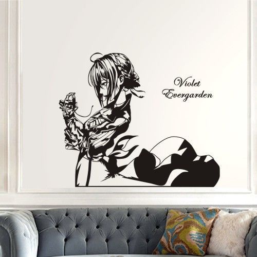 Miếng Dán Tường Vinyl Hình Phim Hoạt Hình Violet Evergarden