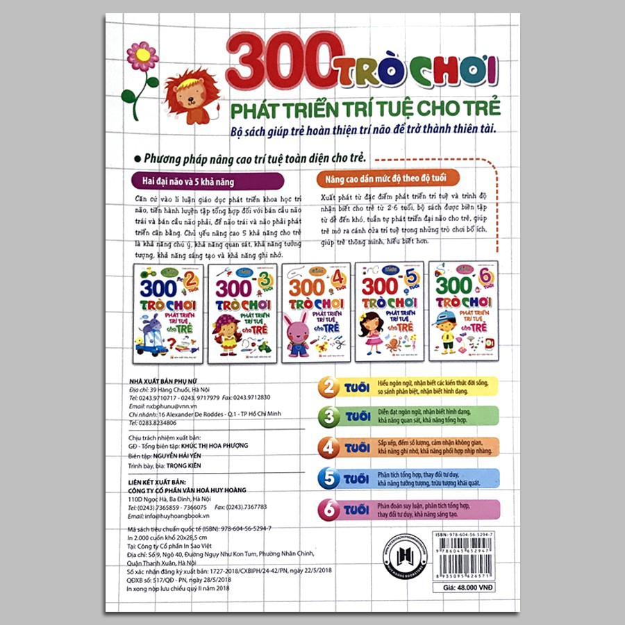 Sách - 300 trò chơi phát triển trí tuệ cho trẻ 4 tuổi