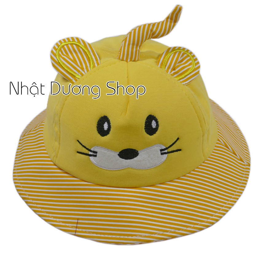 Nón tai bèo trẻ em từ 2-4 tuổi hình con chuột dễ thương chất liệu vải nhung và cotton