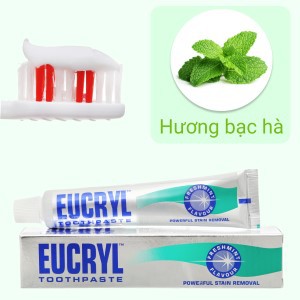 Kem đánh răng tẩy trắng Eucryl Toothpowder hương bạc hà 62g