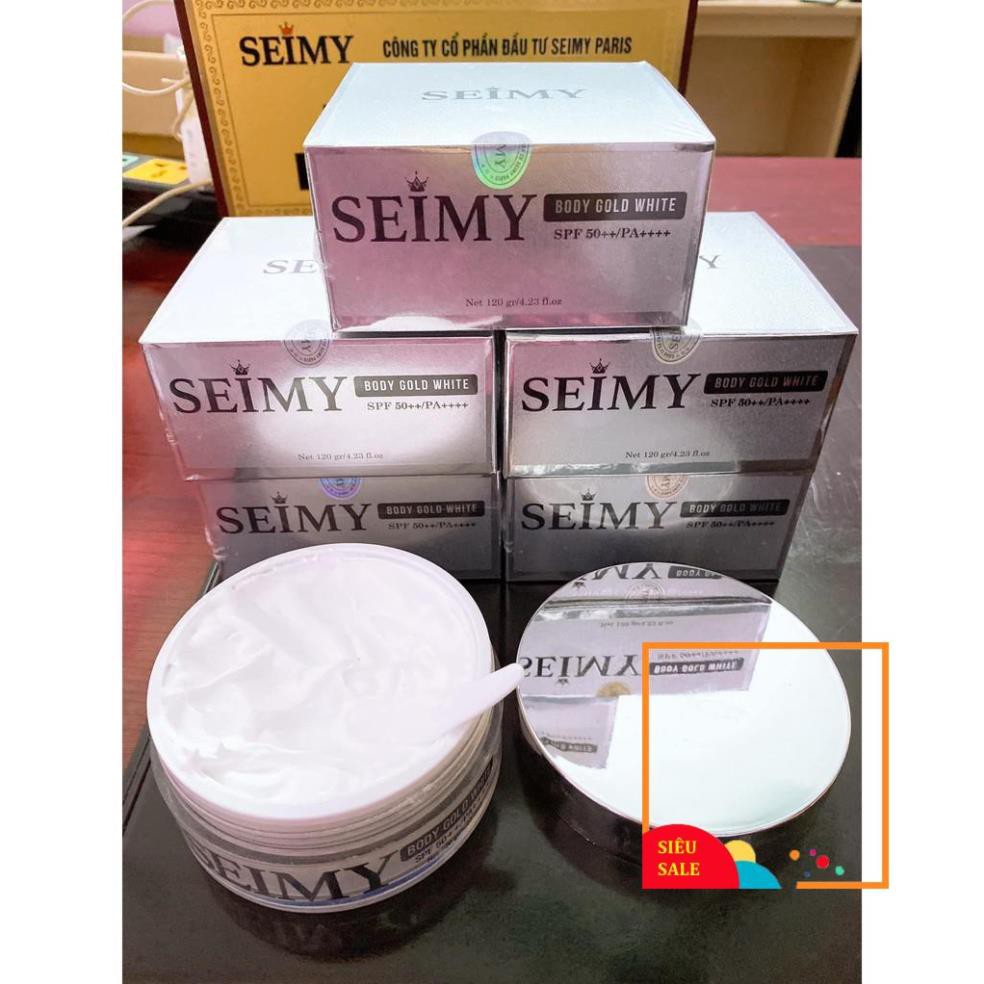 Kem Body Dưỡng trắng chống nắng Seimy - Body Gold White SPF 50+ bật tông dưỡng da, dưỡng ẩm da và bảo vệ body an toàn