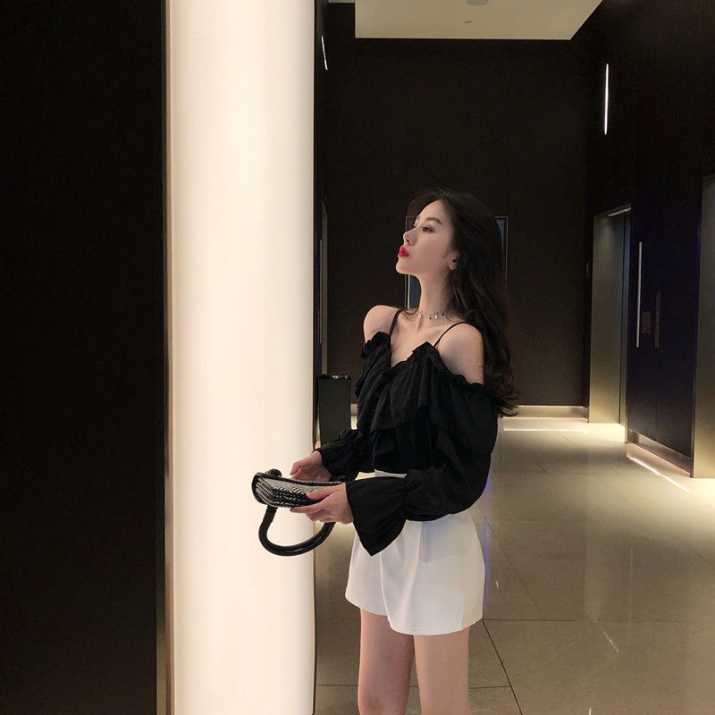 Áo voan hai dây cổ chữ V phong cách Hàn Quốc mới dành cho nữ 2021