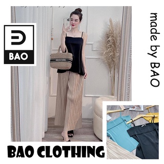Set quần xếp li kèm ao hai dây lụa siêu mát