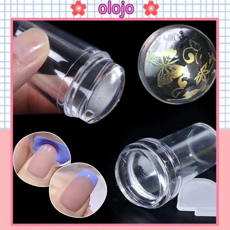 ⚜️Bộ dụng cụ con dấu lăn đồ cạo lấy mẫu in hình trang trí móng tay chuyên nghiệp bằng silicon trong suốt