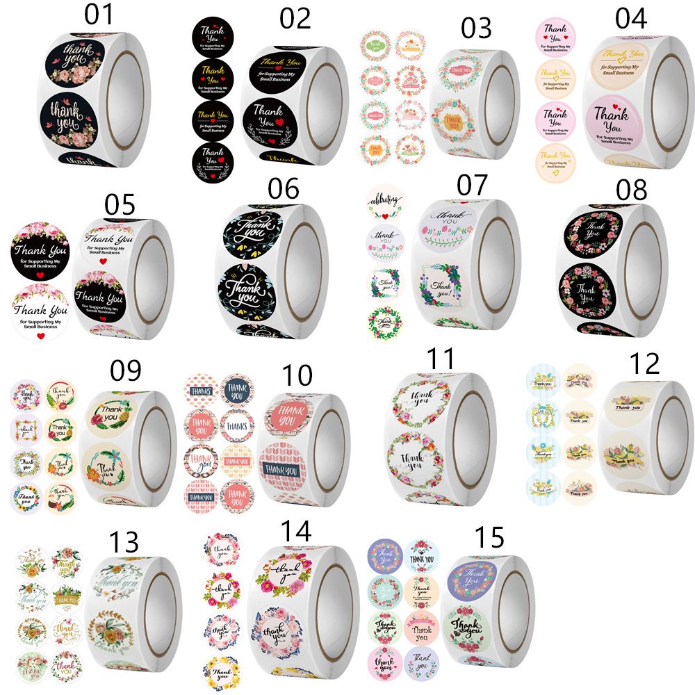 Cuộn nhãn dán in chữ thank you dùng trang trí sổ tay diy