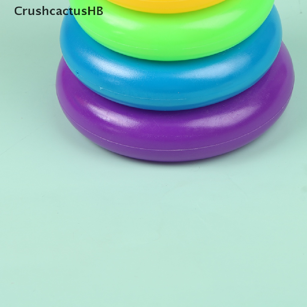 [CrushcactusHB] Yellow Duck Toy With Rainbow Color Stacking Rings Tower Toy Bath Tub Play Toy Hot Sell