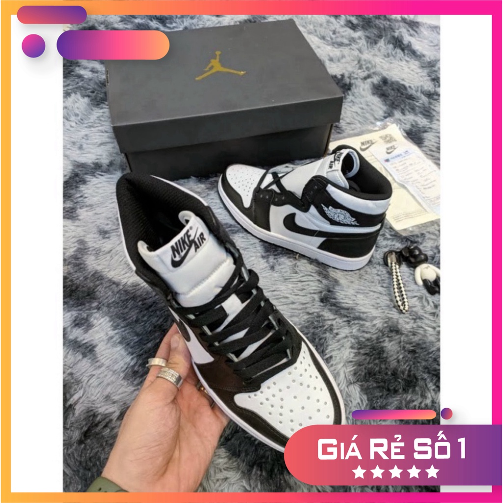 Giày thể thao JD pan.da, Giày JD1 cao cổ đen trắng nam nữ cực hot dễ phối đồ 2021 Rẻ Nhất Shopeee