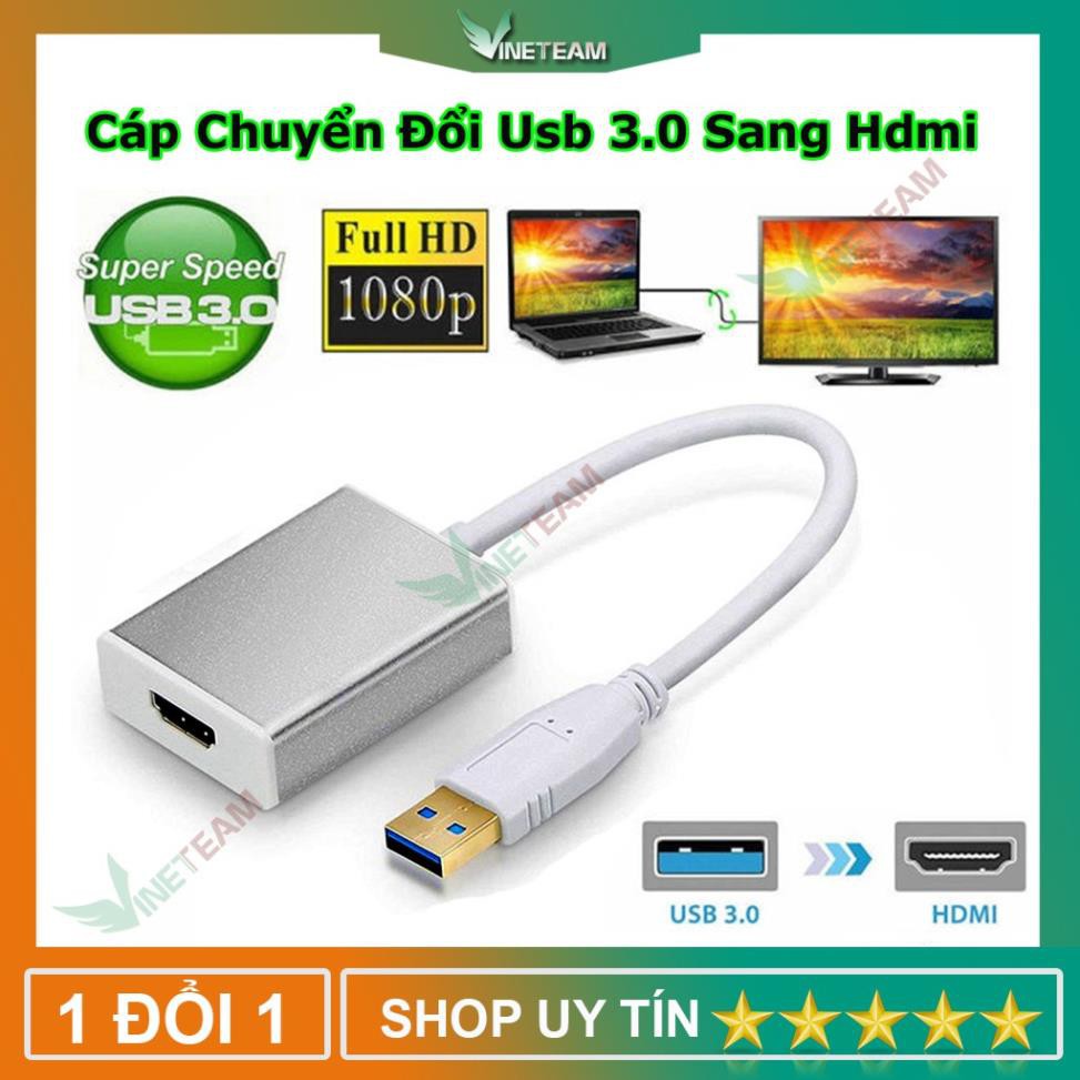 Freeship 50k Cáp chuyển đổi tín hiệu âm thanh hình ảnh từ đầu USB 3.0 sang HDMI 1080P cho PC/Laptop/HDTV/TV -dc4224