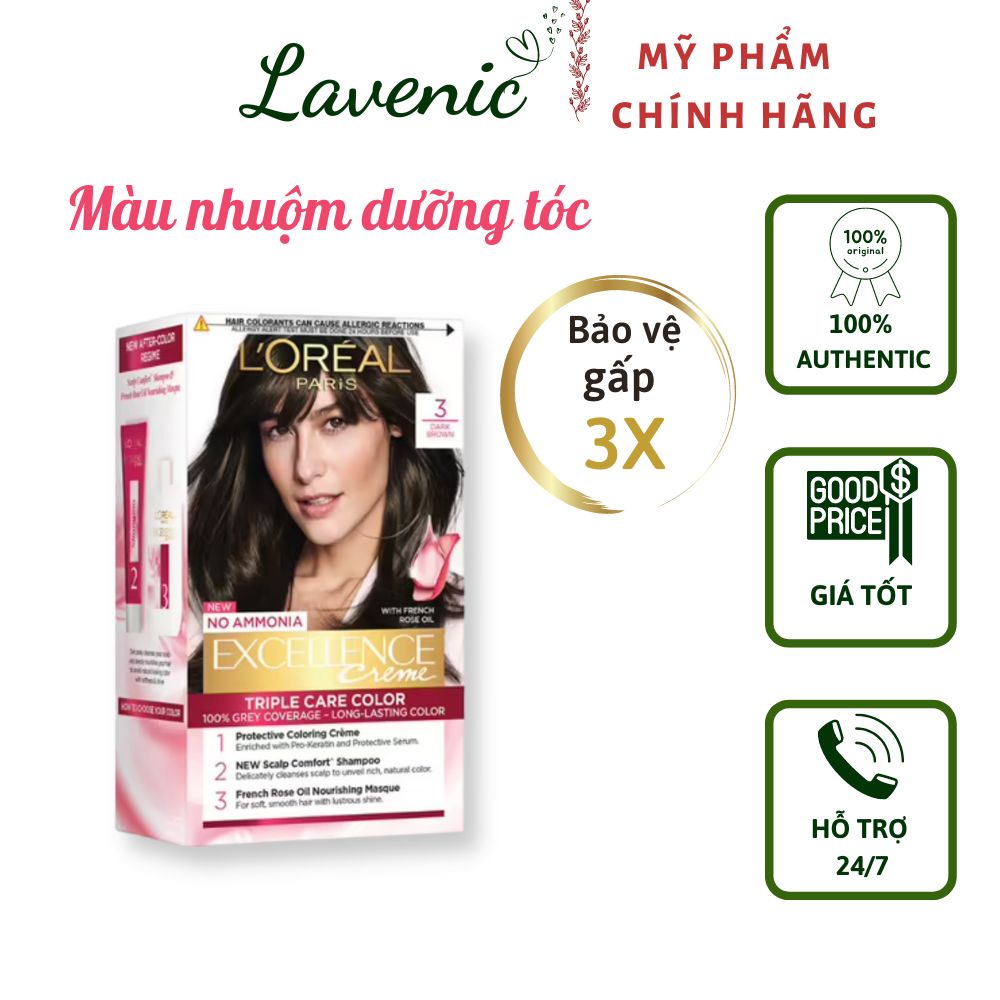 Màu nhuộm dưỡng tóc bảo vệ gấp 3 lần L'Oreal Paris Excellence Crème 172ml - Shop Lavenic