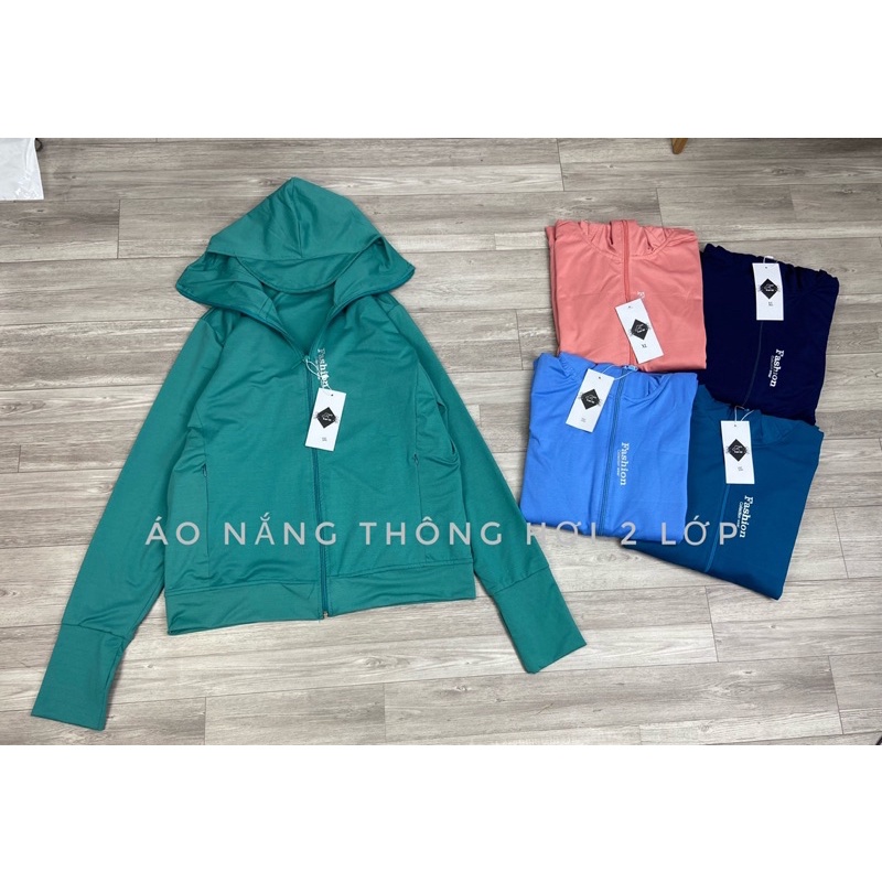 Áo chống nắng 2 lớp thông hơi dáng ngắn Áo khoác nắng nữ loại đẹp