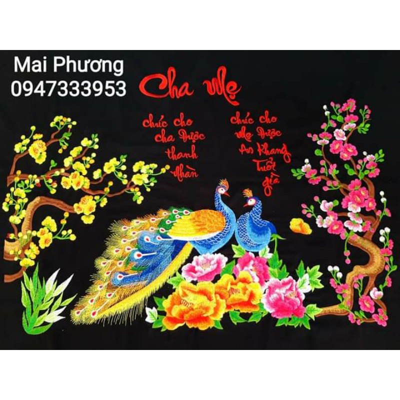 . Tranh thêu CHA MẸ ĐÔI CÔNG là tranh "ĐÃ THÊU SẴN" về chỉ việc đóng khung.