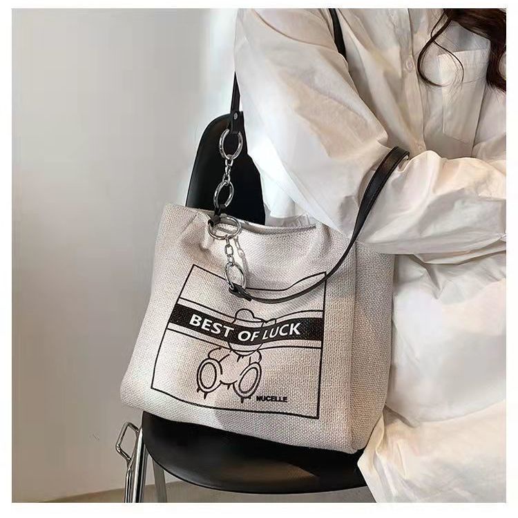 Túi Xách Đeo Vai Màu Trắng Sức Chứa Lớn Phong Cách Thời Trang Mới 2023