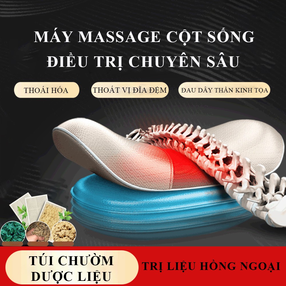 Máy massage cột sống có điều khiển 3 cấp độ rung phục hồi cơ bắp và phòng chống bệnh lý vùng thắt lưng