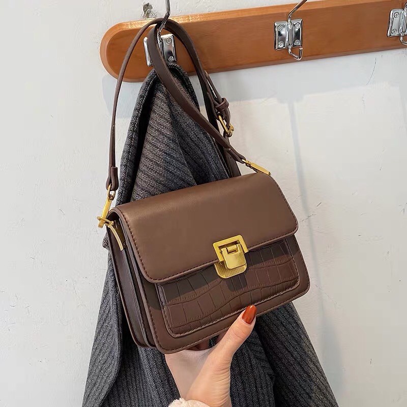 Túi xách nữ đeo chéo đẹp kẹp nách đeo vai cao cấp khoá gập màu sắc basic dễ phối đồ phong cách thời trang Hàn Quốc M120