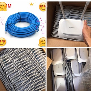 Bộ phát wifi 2 râu 99% và dây mạng bấm sẵn 2 đầu