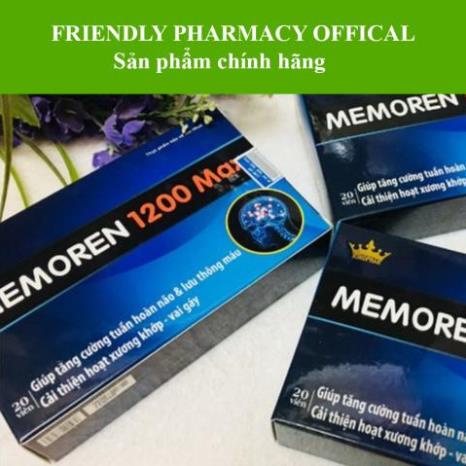 Viên bổ não Memoren 1200 Max Kingphar – Hỗ trợ hoạt huyết dưỡng não, tăng tập trung, giảm căng thẳng (Hộp 20 viên)