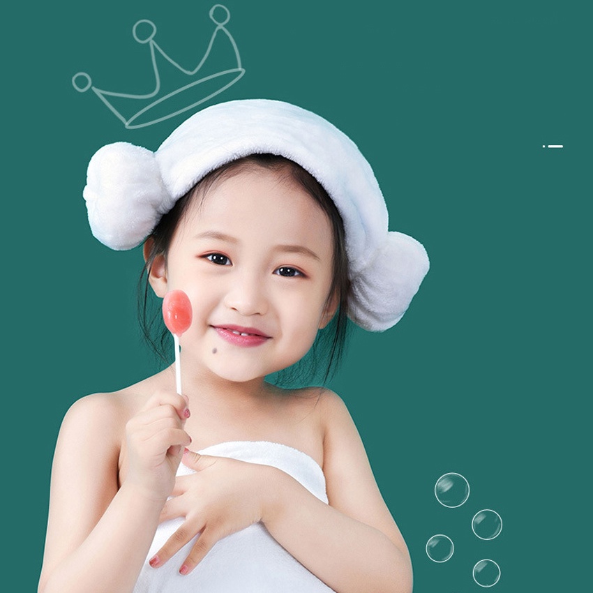 Mũ Trùm Đầu Bằng Lông Cừu Siêu Thấm Hút Nhanh Khô Tóc Dài Dễ Thương Cho Người Lớn Và Trẻ Em