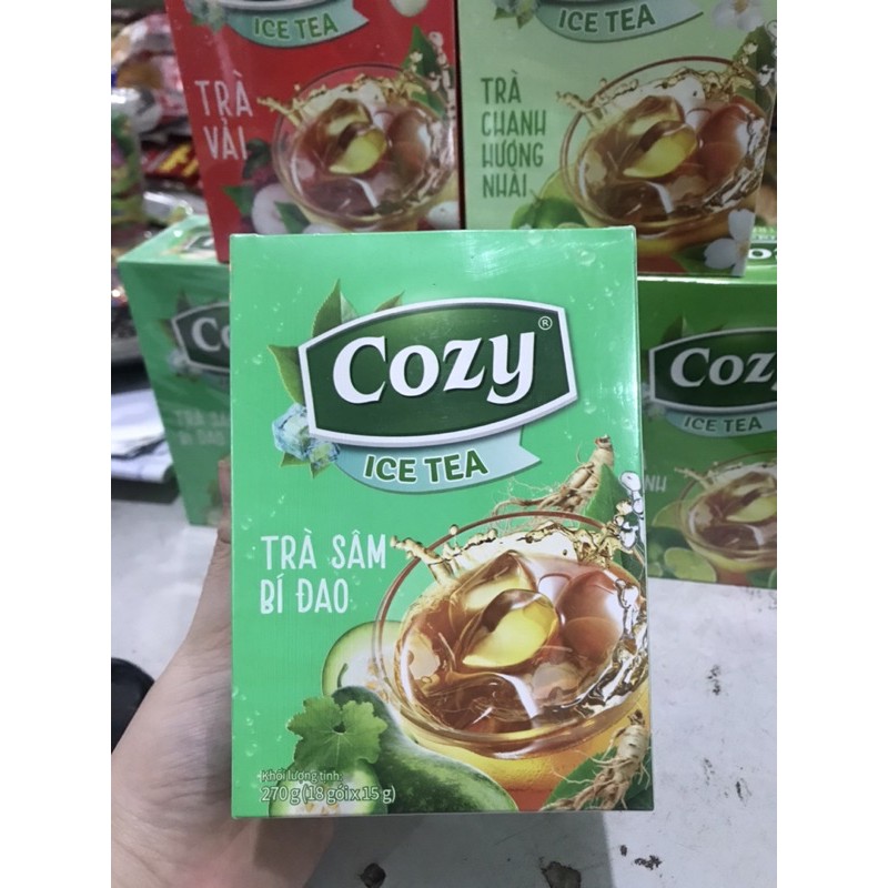 Trà Cozy IceTea các Hương Đào-Chanh-Sâm Bí Đao-Chanh Hương Nhài-Vải-Matcha Trà sữa 3in1- Gừng