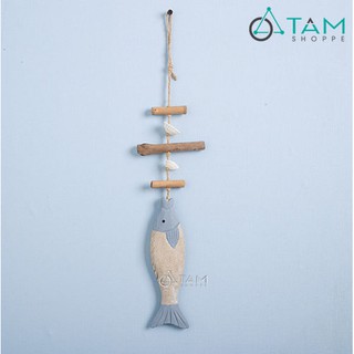 Cá gỗ treo trang trí dây que củi CG-04