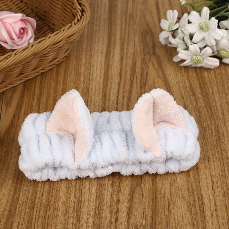 Băng đô rửa mặt cute  Bờm tai thỏ tai mèo 3D trang điểm dễ thương [Giao màu ngẫu nhiên]