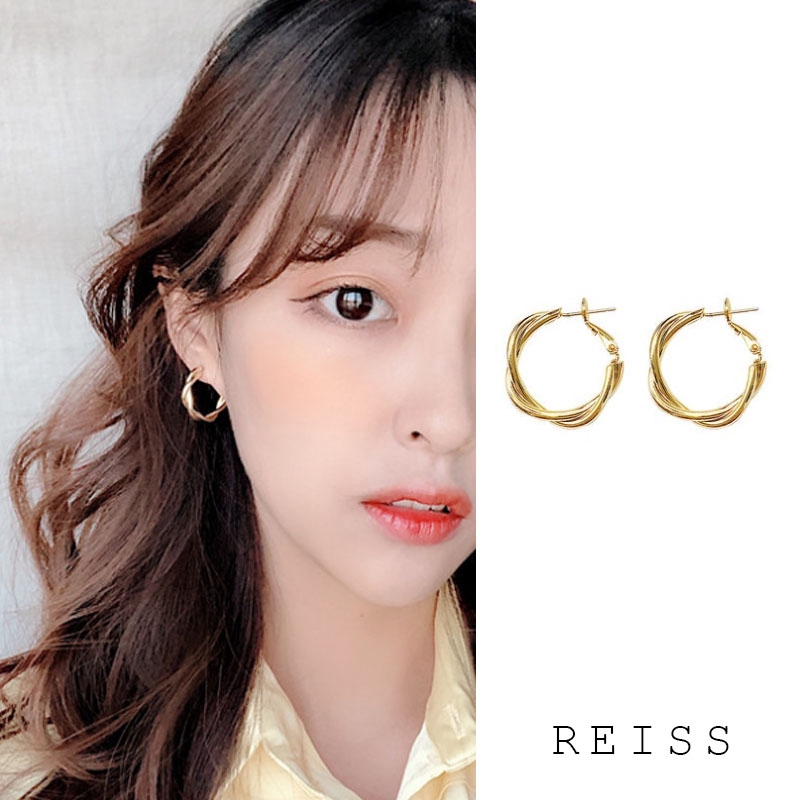 Hoa tai kim loại mặt tròn thiết kế độc đáo hợp thời trang