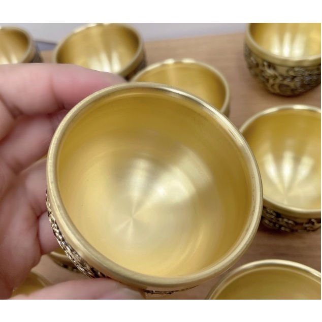 Ly Trà Ly Rượu bằng đồng nguyên chất 100% cao 4,8cm ngang 6,2cm dung tích 100ml