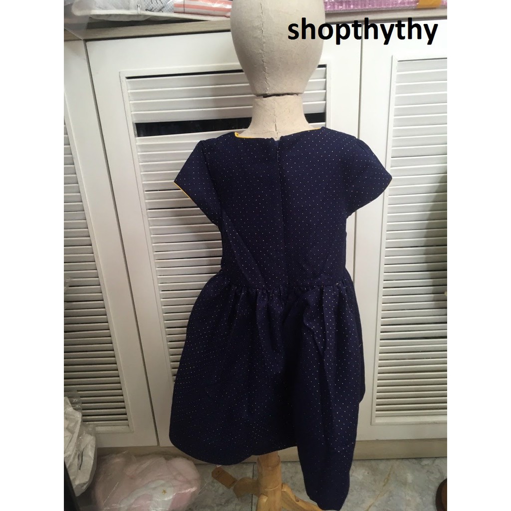 Váy chấm bi màu xanh than dành cho bé gái-thanh lý