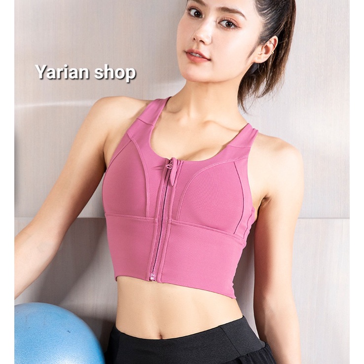 áo bra khoá kéo cao cấp tập gym yoga aerobic nữ