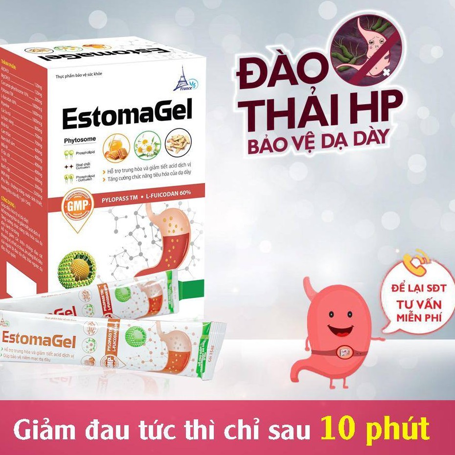Estomagel – Gói uống hỗ trợ giảm viêm loét dạ dày, tá tràng (Hộp 20 gói)