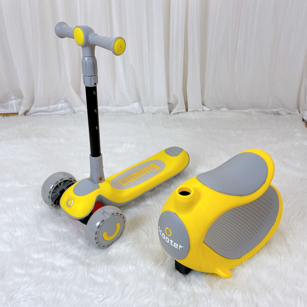 Xe trượt Scooter cho bé 3in1, trượt, bập bênh, ngồi chòi chân 808