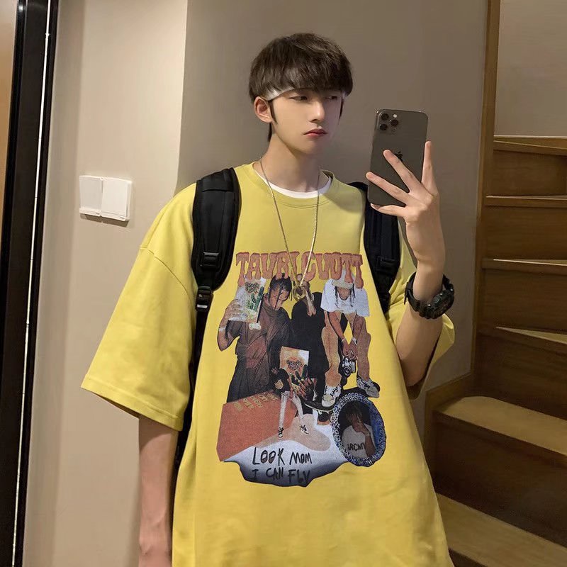 Áo Thun Tay Ngắn Thiết Kế Mới Mùa Hè Phong Cách Hip hop Đường Phố Mỹ Cho Unisex