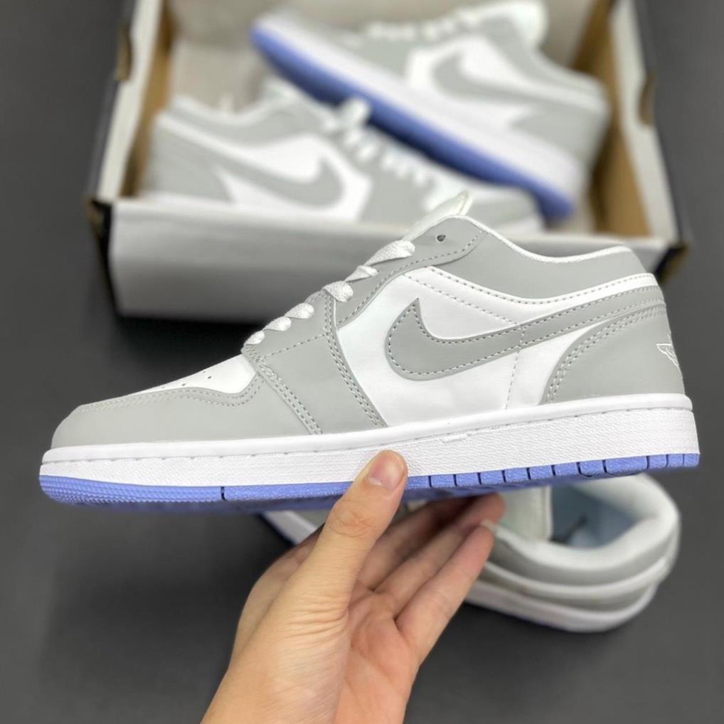 [FreeShip+ Hàng Xịn] Giày Jordan xám trắng thấp cổ cao cấp , Giầy JD1 xám trắng thấp Full box | BigBuy360 - bigbuy360.vn
