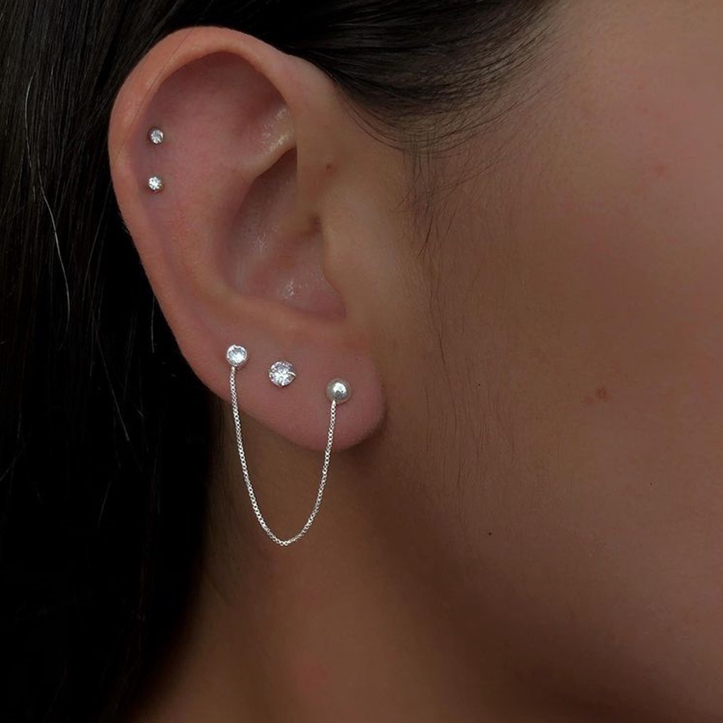 Bộ khuyên kẹp vành tai IF ME kiểu bướm đính đá thời trang cho nữ