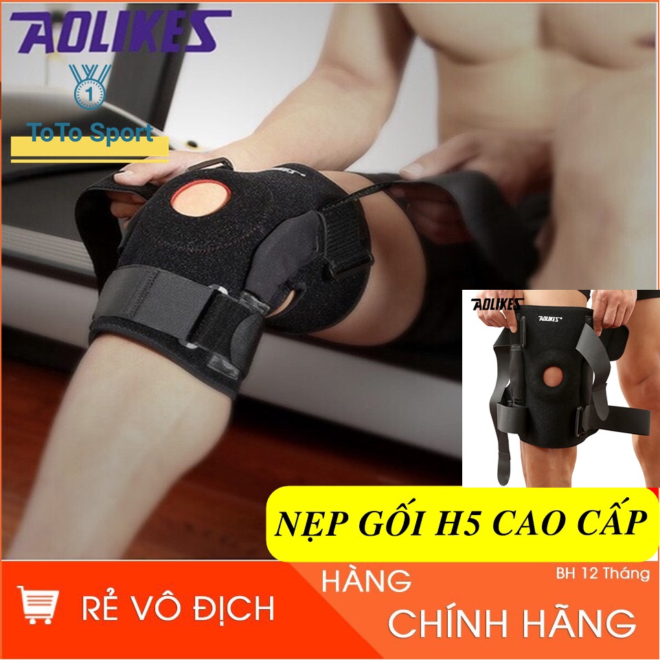 Băng Gối H5 Cao Cấp, Bó Đầu Gối Bảo Vệ Đứt Dây Chằng Chéo Thể Thao Chính Hãng Aolikes 7907