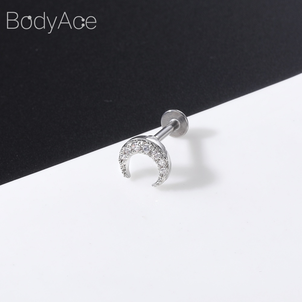 Bodyace 1 Khuyên Xỏ Cơ Thể Bằng Thép Không Gỉ 16G Cá Tính