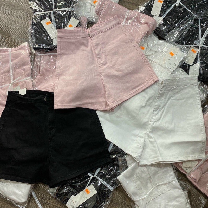 Quần Short Lưng siêu cao Siêu Co Giãn Không túi 3 màu đen trắng hồng Ms 128