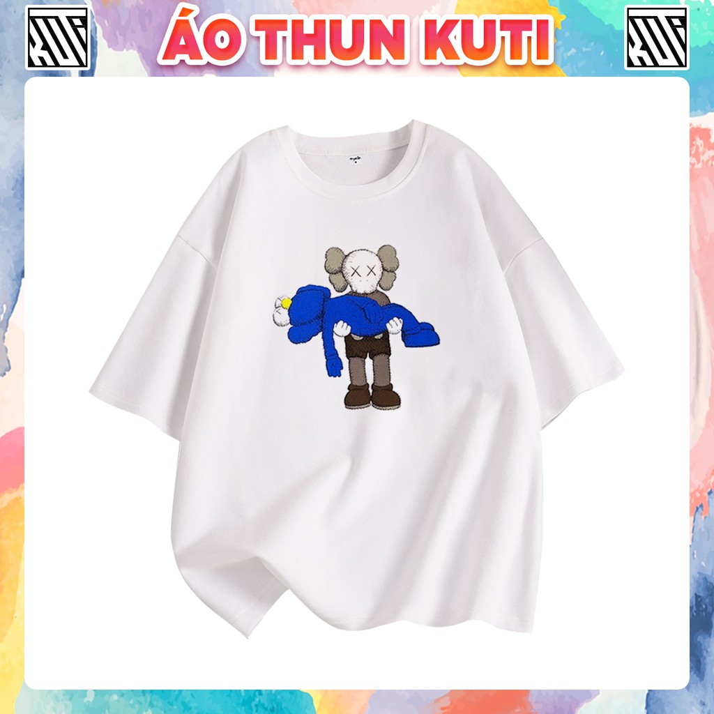 Áo Thun Tay Lỡ KAWS TWO Unisex Kuti Basic Tee Phông Trơn Nam Nữ Form Rộng Freesize Phong Cách Ulzzang Hàn Quốc