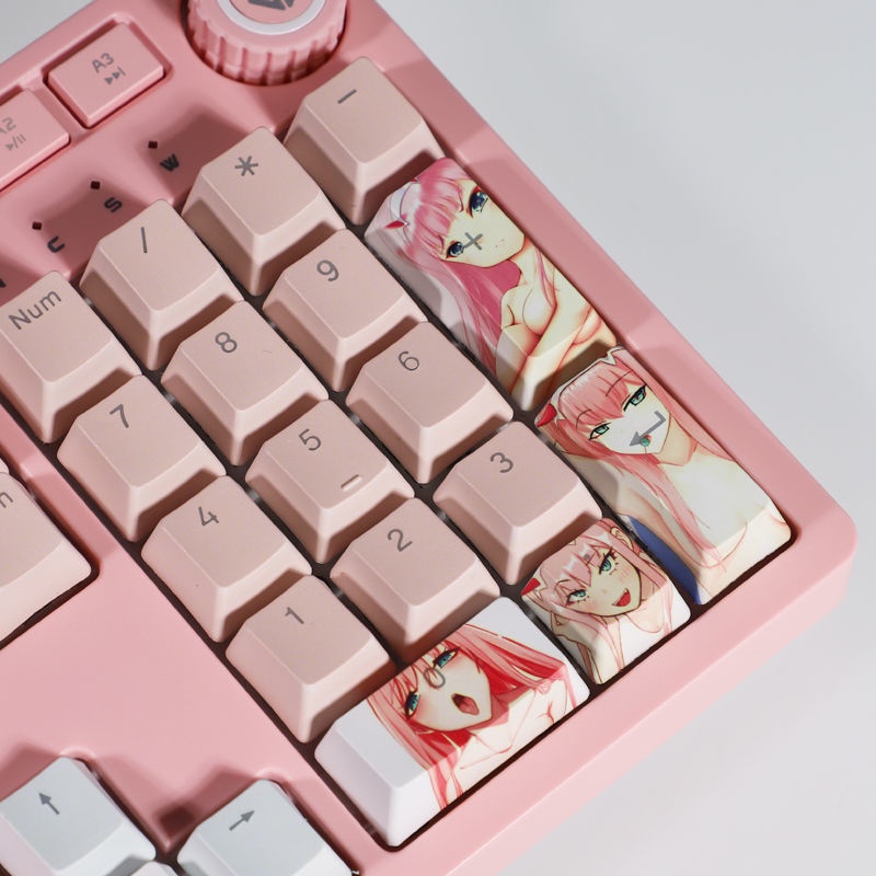 Zero Two Keycap Cherry Profile DARLING in the FRANXX Theme anime PBT Dye thăng hoa bàn phím cơ Keycap