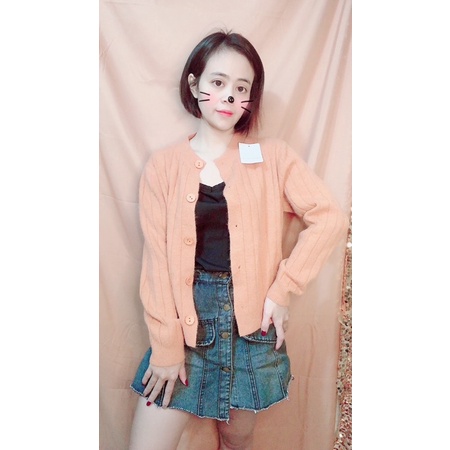 khoác cardigan mỏng nhẹ, màu cà rốt siêu yêu