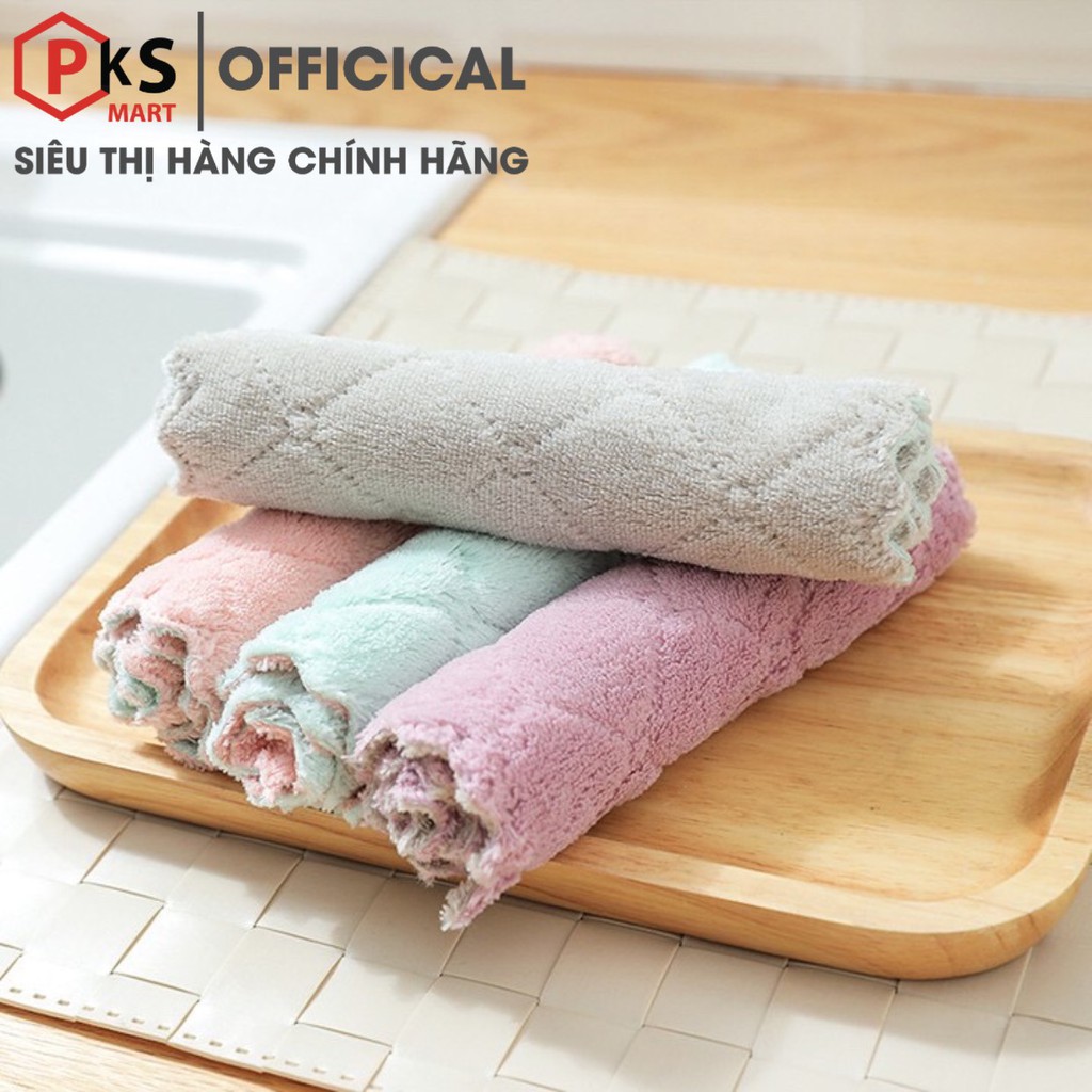 Khăn lau bếp đa năng 2 mặt siêu thấm KT 15*25cm (lau bếp, bát đĩa, bàn ghế...) kháng khuẩn