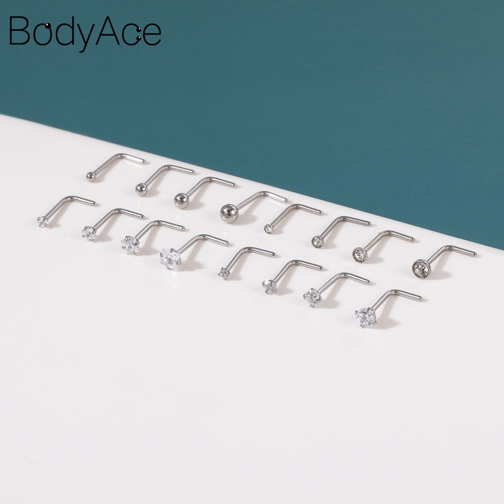 Set 6-16 Khuyên Mũi Thép 316L 1.5-4MM 20G Màu Sắc