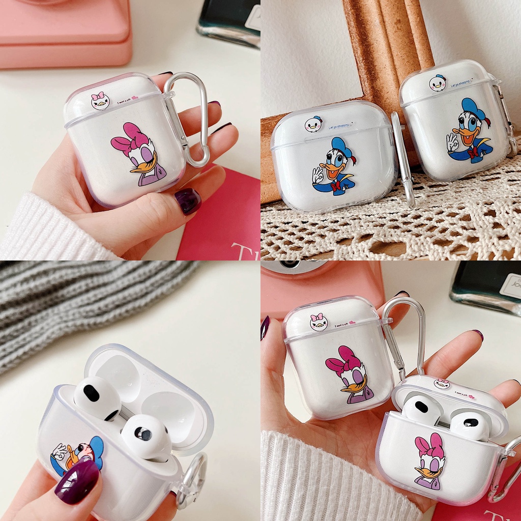 DISNEY Vỏ Bảo Vệ Hộp Sạc Tai Nghe compatible AirPods 3 / 3rd) 2021 / 3 / compatible AirPods Pro / 2Gen Họa Tiết Hoa Cúc Xinh Xắn