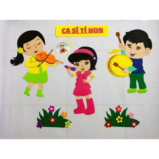 Bộ các góc chủ đề trang trí mầm non vải nỉ