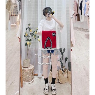 {SP mới - sẵn} -  Áo Gile Nữ Kèm Áo Thun Trắng - Set Áo Gile Đỏ Logo Trước Ngực Viền Sọc Cổ V Yellow F Ulzzang Tặng Kèm 