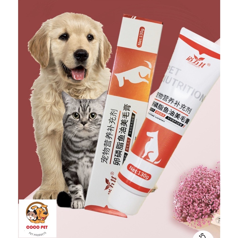 Gel Dinh Dưỡng Dầu Cá Cho Chó Mèo Làm Đẹp Lông, Chăm Sóc Da 130g - Kem Dưỡng Da Và Lông Chó Mèo